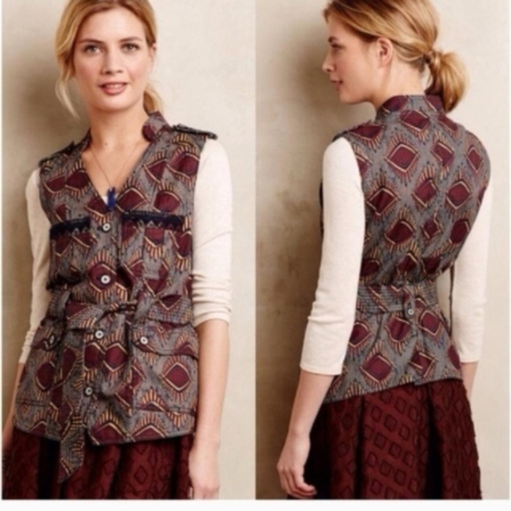 Anthropologie Elevenses Sleeveless Vest B32